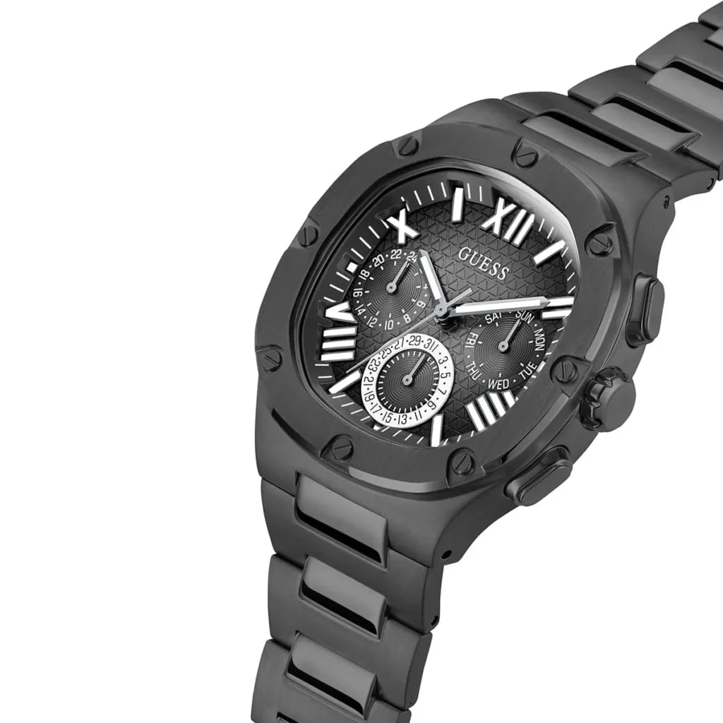 Guess Men’s Watch GW0572G3 – Black Stainless Steel Analog Timepiece with Date Function
