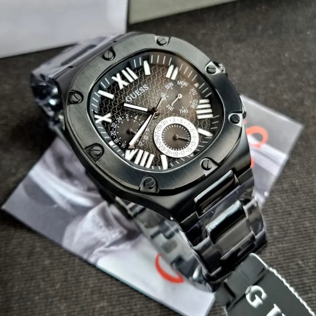 Guess Men’s Watch GW0572G3 – Black Stainless Steel Analog Timepiece with Date Function