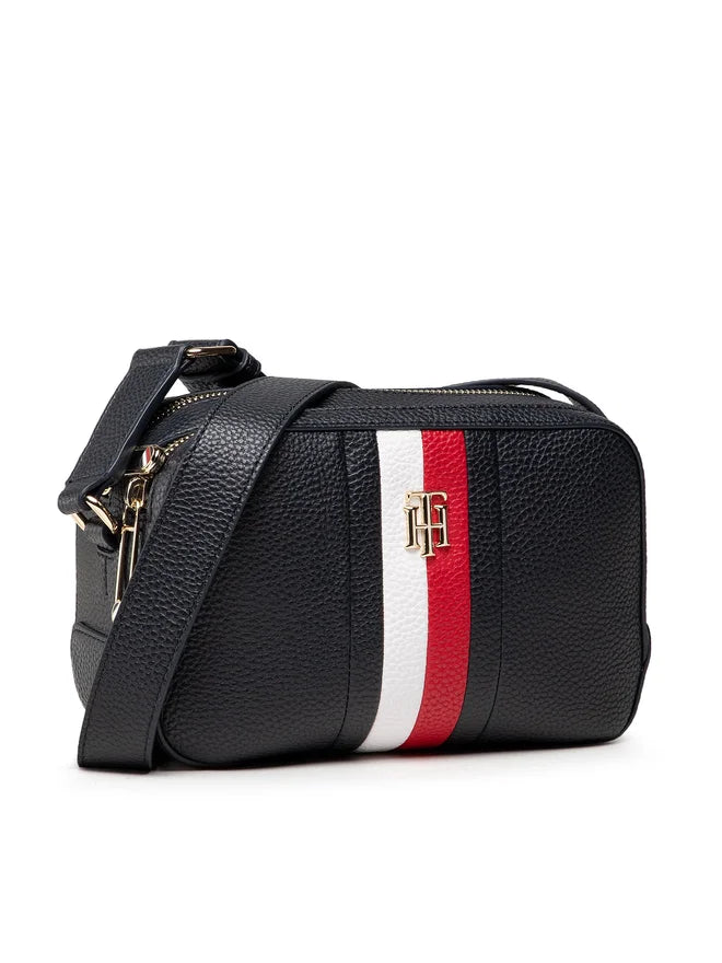 Tommy Hilfiger Women's TH Essence Textured Camera Crossbody Bag - Black #0079