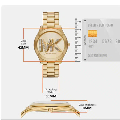 Michael Kors Slim Runway Women’s Watch – Gold-Tone Stainless Steel (Model MK4732)