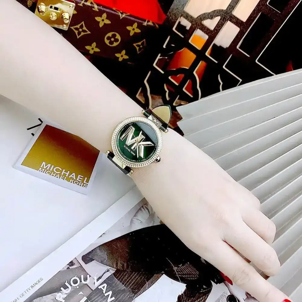 Michael Kors Parker Women’s Watch – Green Dial & Green Leather Strap Model MK4724