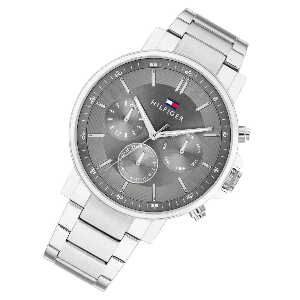 Tommy Hilfiger Tyson Men's Watch – Dark Grey Dial with Stainless Steel Bracelet (Model 1710604)