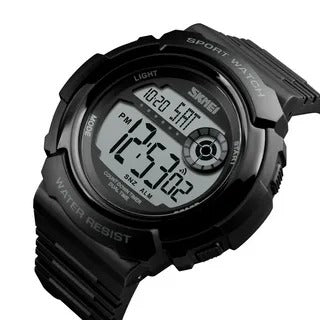 SKMEI 1367 Men's Sports Digital Watch – Black with Red Accent