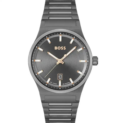 Hugo Boss Candor Men's Watch – Grey Dial with Stainless Steel Bracelet (Model 1514078)