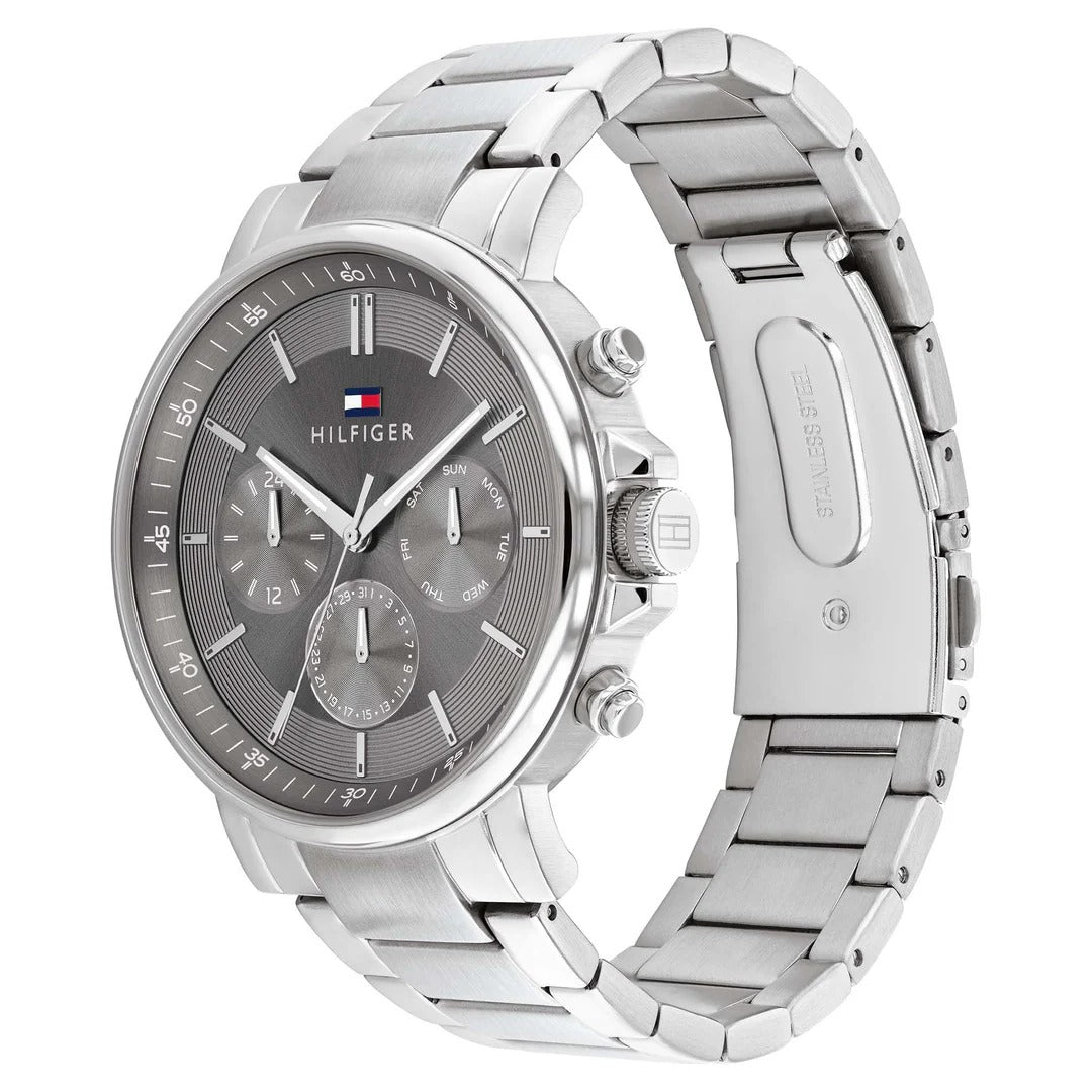 Tommy Hilfiger Tyson Men's Watch – Dark Grey Dial with Stainless Steel Bracelet (Model 1710604)