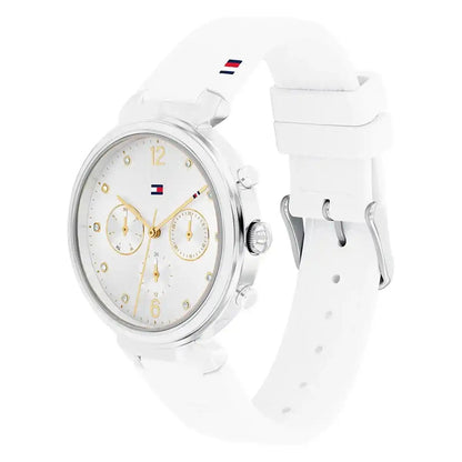 Tommy Hilfiger Ivy Women's Watch – White Dial with White Silicone Strap (Model 1782342)