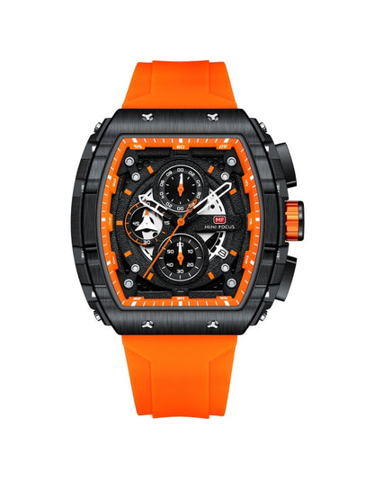Mini Focus MF0399G.01 Men's Watch – Orange Case & Strap with Black Dial