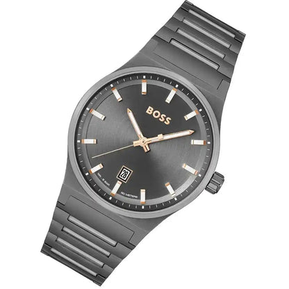 Hugo Boss Candor Men's Watch – Grey Dial with Stainless Steel Bracelet (Model 1514078)