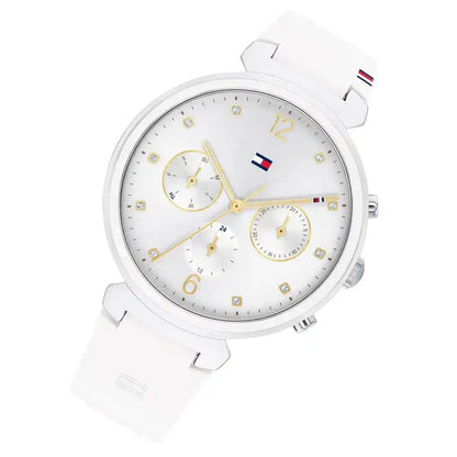 Tommy Hilfiger Ivy Women's Watch – White Dial with White Silicone Strap (Model 1782342)