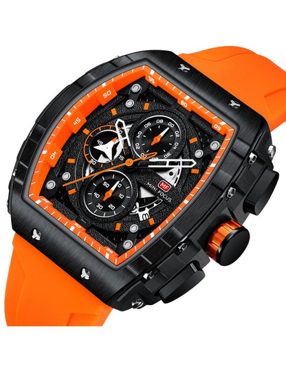 Mini Focus MF0399G.01 Men's Watch – Orange Case & Strap with Black Dial