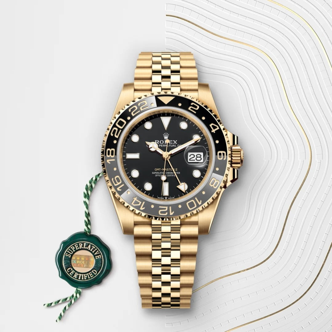 Rolex GMT-Master II Men’s Watch – Black Dial with Gold Oyster Bracelet