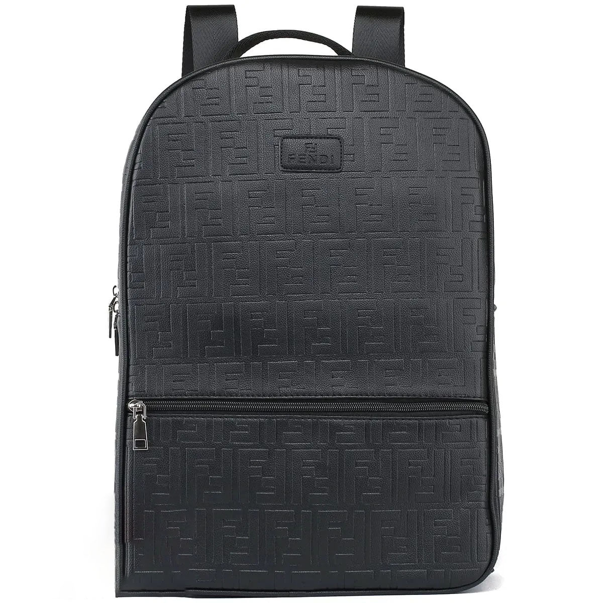 Fendi Men’s Black Leather Laptop Backpack – Elegant & Functional Design