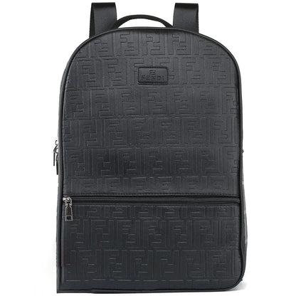 Fendi Men’s Black Leather Laptop Backpack – Elegant & Functional Design