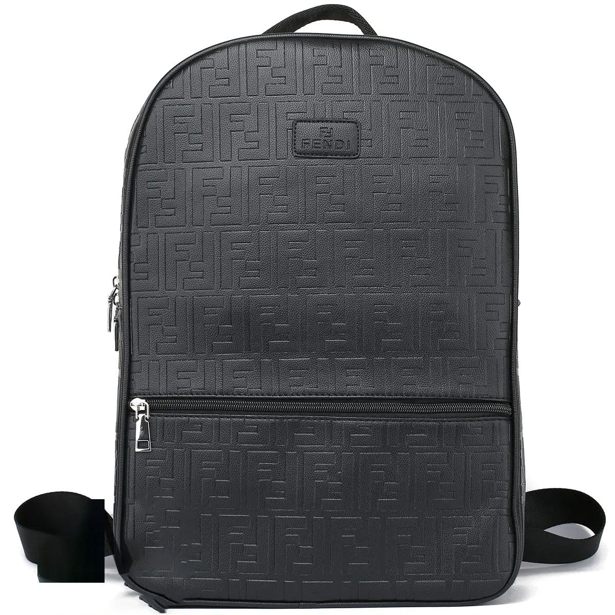 Fendi Men’s Black Leather Laptop Backpack – Elegant & Functional Design