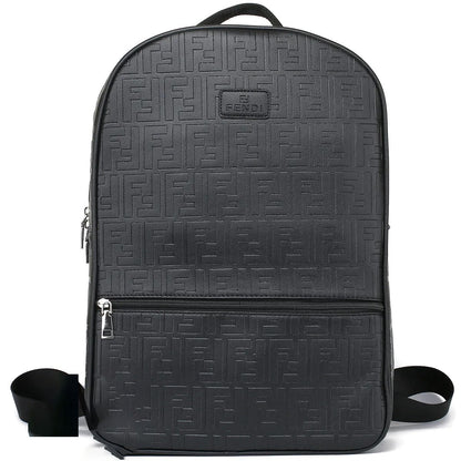 Fendi Men’s Black Leather Laptop Backpack – Elegant & Functional Design