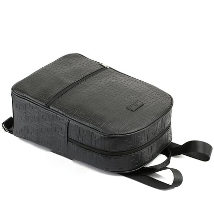 Fendi Men’s Black Leather Laptop Backpack – Elegant & Functional Design