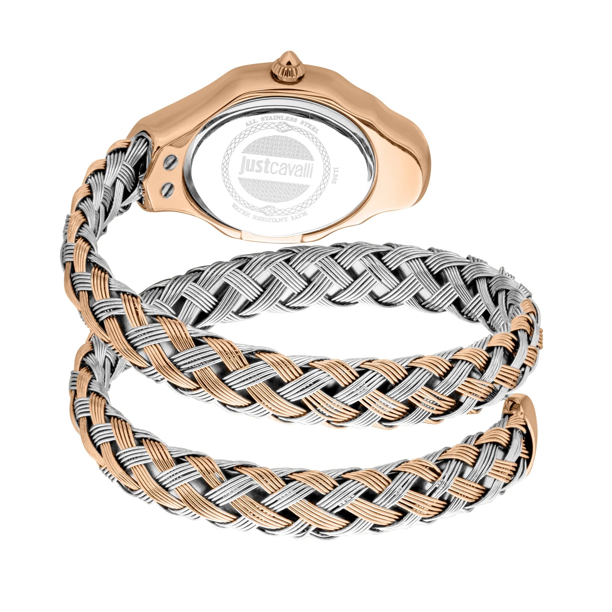 Just Cavalli Signature Snake Twined Two-Tones RG Blue Women's Watch (Model JC1L305M0065)