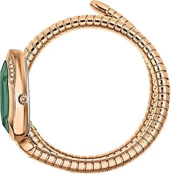 Just Cavalli Glam Evo 9 Women’s Watch JC1L224M0055 – Green Dial, Rose Gold Stainless Steel Strap, Signature Snake Luxury Watch