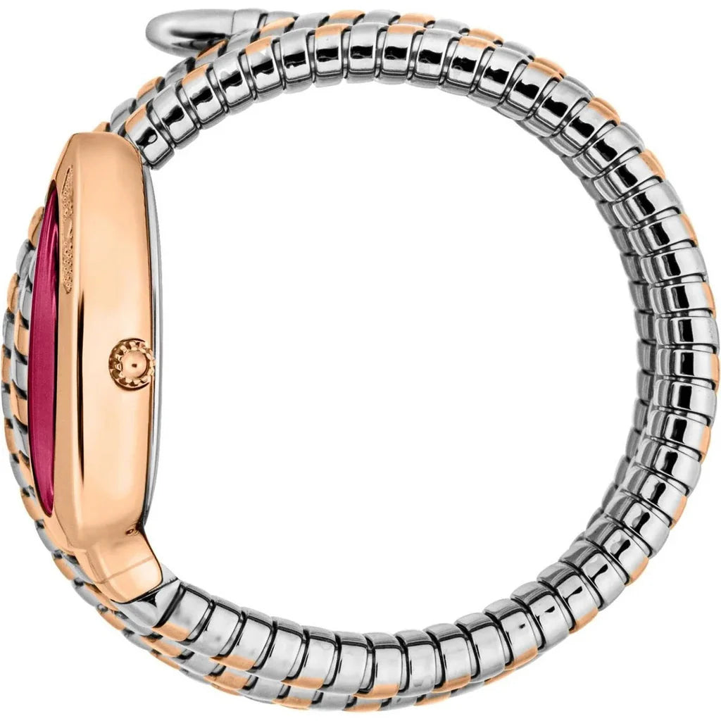 Just Cavalli Cosenza Women’s Watch JC1L232M0065 – Red Dial, Two-Tone Stainless Steel Bracelet, Quartz Luxury Fashion Watch