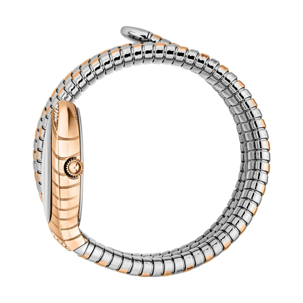 Just Cavalli Classico Lungo Women’s Watch JC1L248M0075 – Silver Dial, Two-Tone Stainless Steel Strap, Luxury Fashion Watch