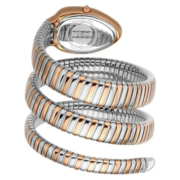Just Cavalli Serpente Metallica Women’s Watch JC1L224M0095 – Blue Dial, Two-Tone Stainless Steel Strap, Luxury Fashion Watch