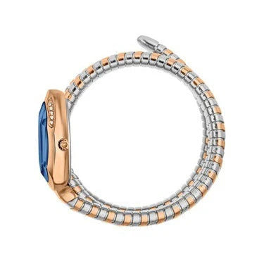Just Cavalli Serpente Metallica Women’s Watch JC1L224M0095 – Blue Dial, Two-Tone Stainless Steel Strap, Luxury Fashion Watch