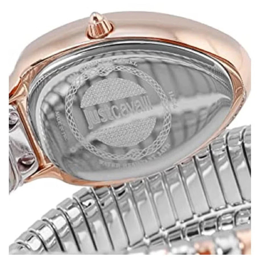 Just Cavalli Serpente Metallica Women’s Watch JC1L224M0095 – Blue Dial, Two-Tone Stainless Steel Strap, Luxury Fashion Watch