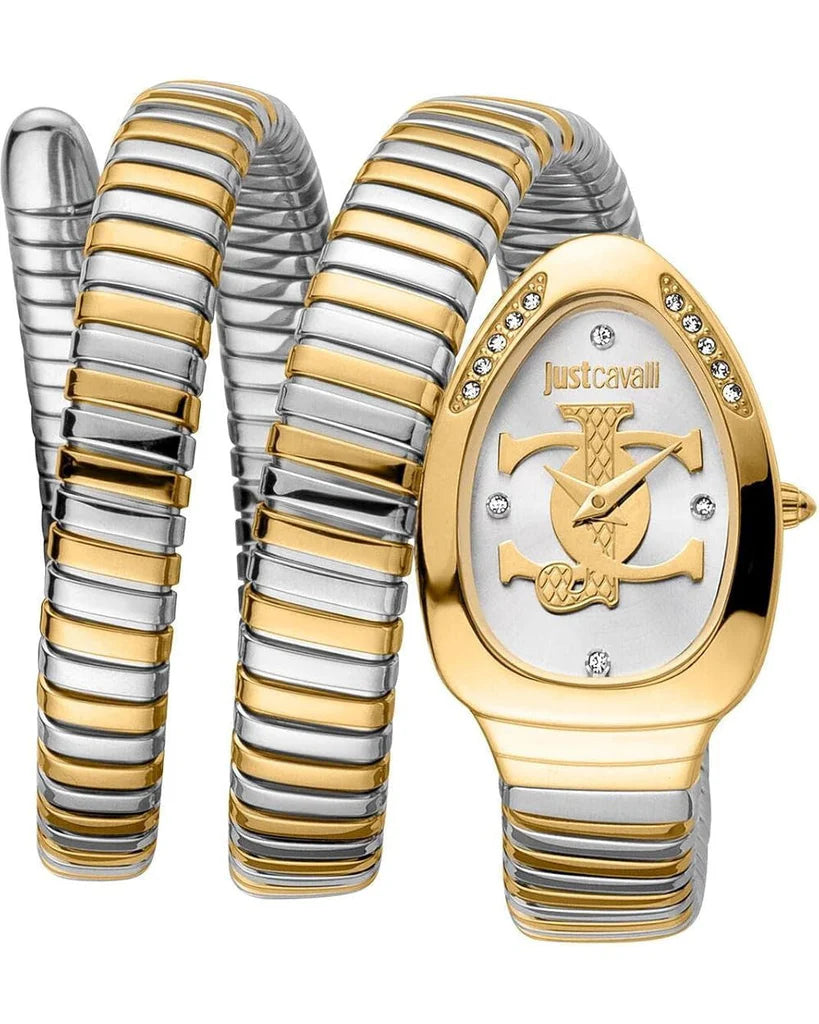 Just Cavalli Just Cavalli Glam Evo 5 Women’s Silver Dial Two-Tone Stainless Steel Watch JC1L228M0065