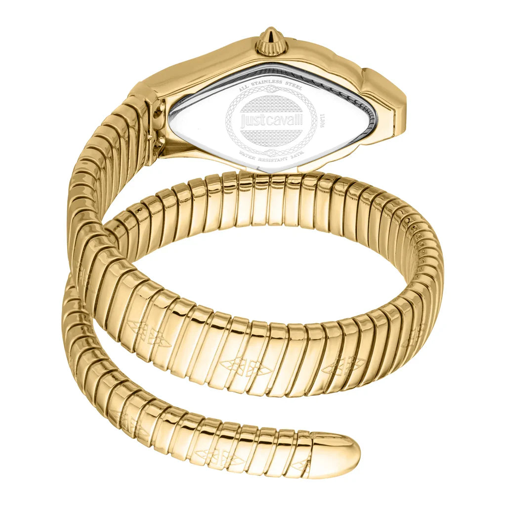 Just Cavalli Brillante Women’s Watch JC1L326M0035 – Green Dial, Gold Stainless Steel Strap, Luxury Fashion Watch
