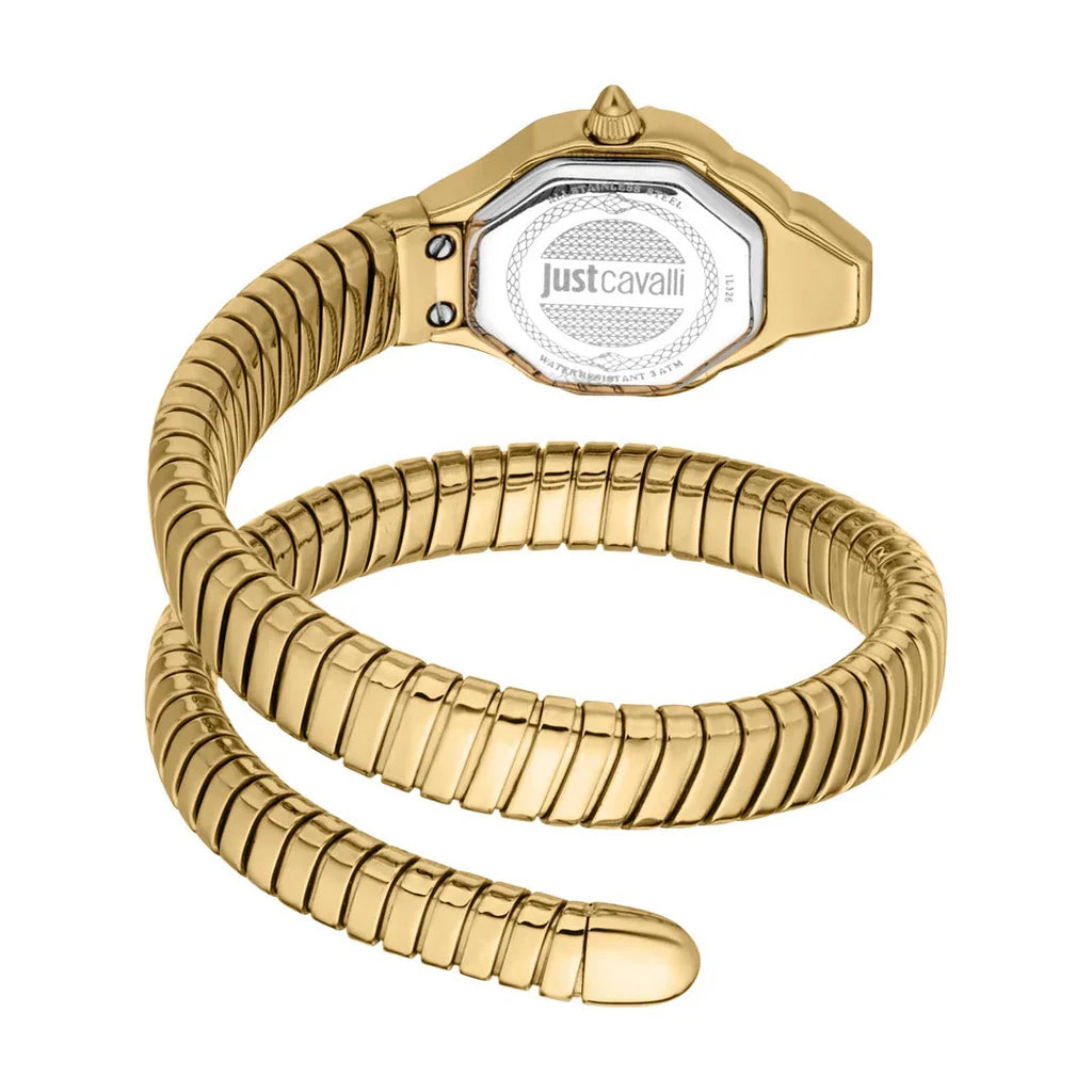 Just Cavalli Brillante Women’s Watch JC1L326M0025 – Gold Dial, Gold Stainless Steel Strap, Luxury Fashion Watch