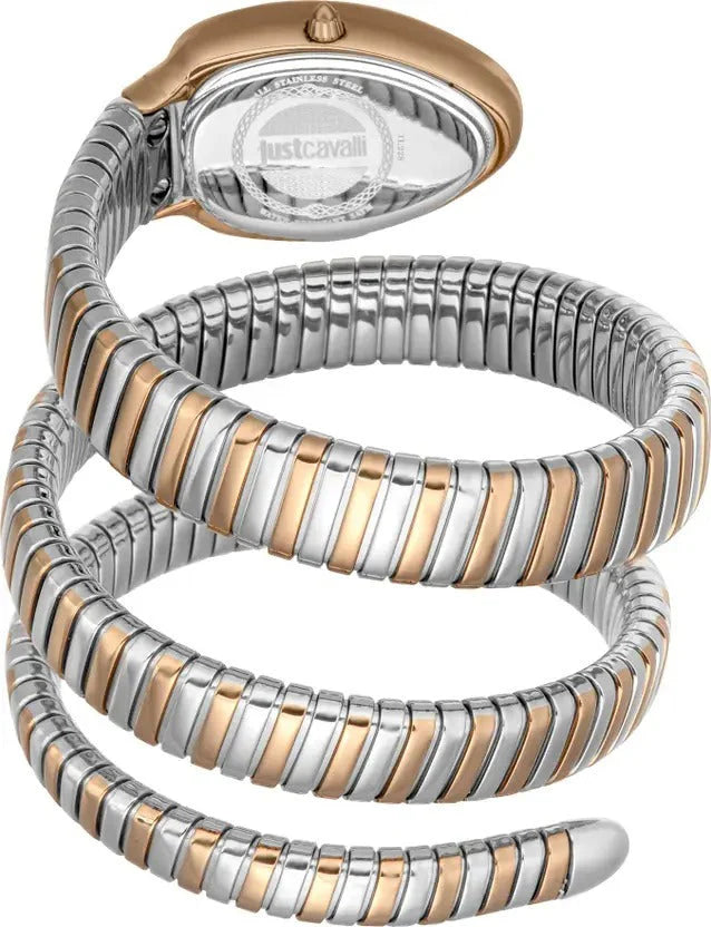 Just Cavalli Glam 5 Evo Women’s Watch JC1L228M0085 – Silver Dial, Two-Tone Stainless Steel Strap, Luxury Fashion Watch