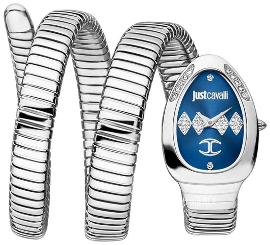 Just Cavalli Signature Snake Vezzoso Blue Steel Ø22 mm Women's Watch (Model JC1L230M0025)