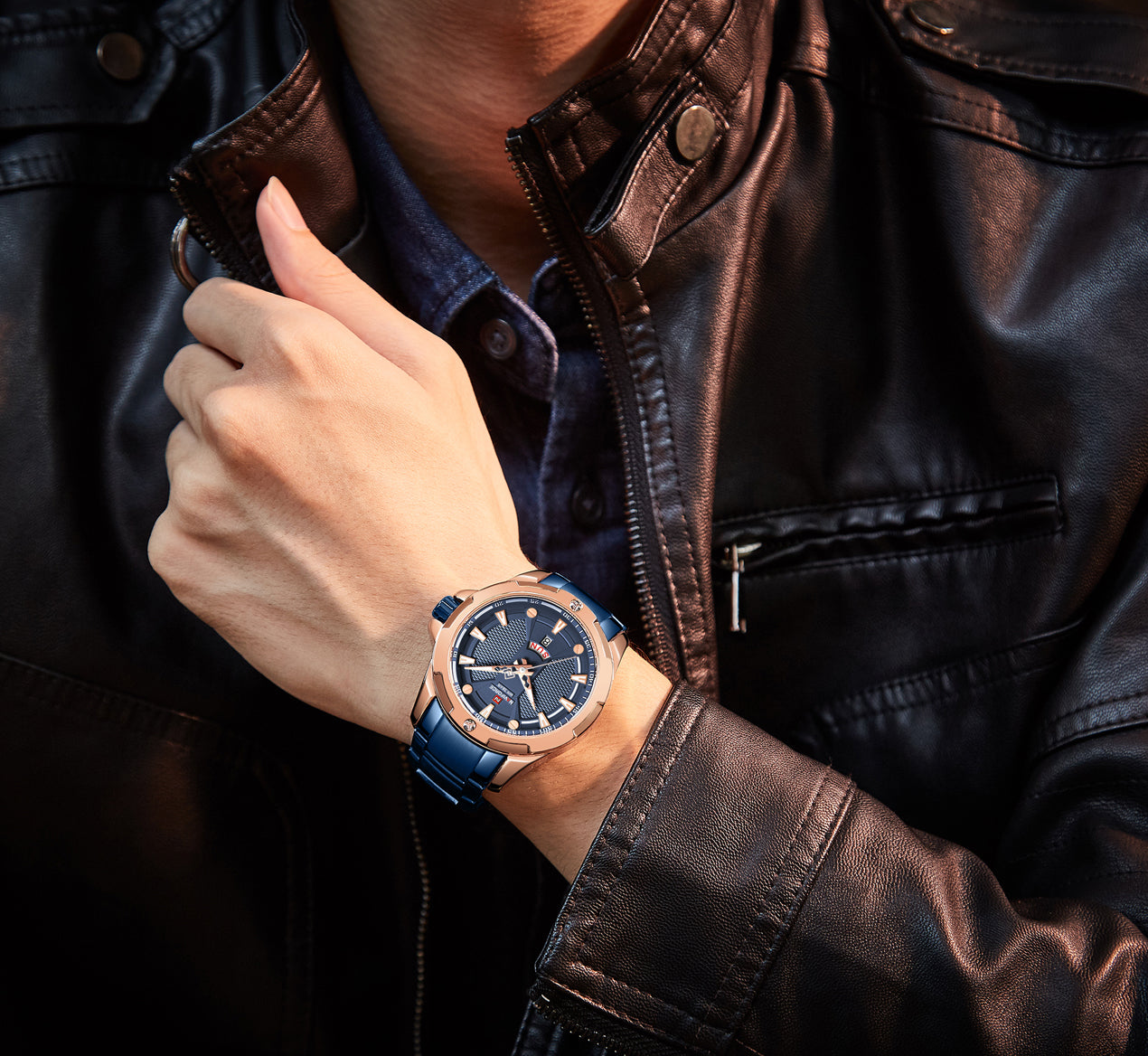 Naviforce Watch For Men NF9161 RG/BR