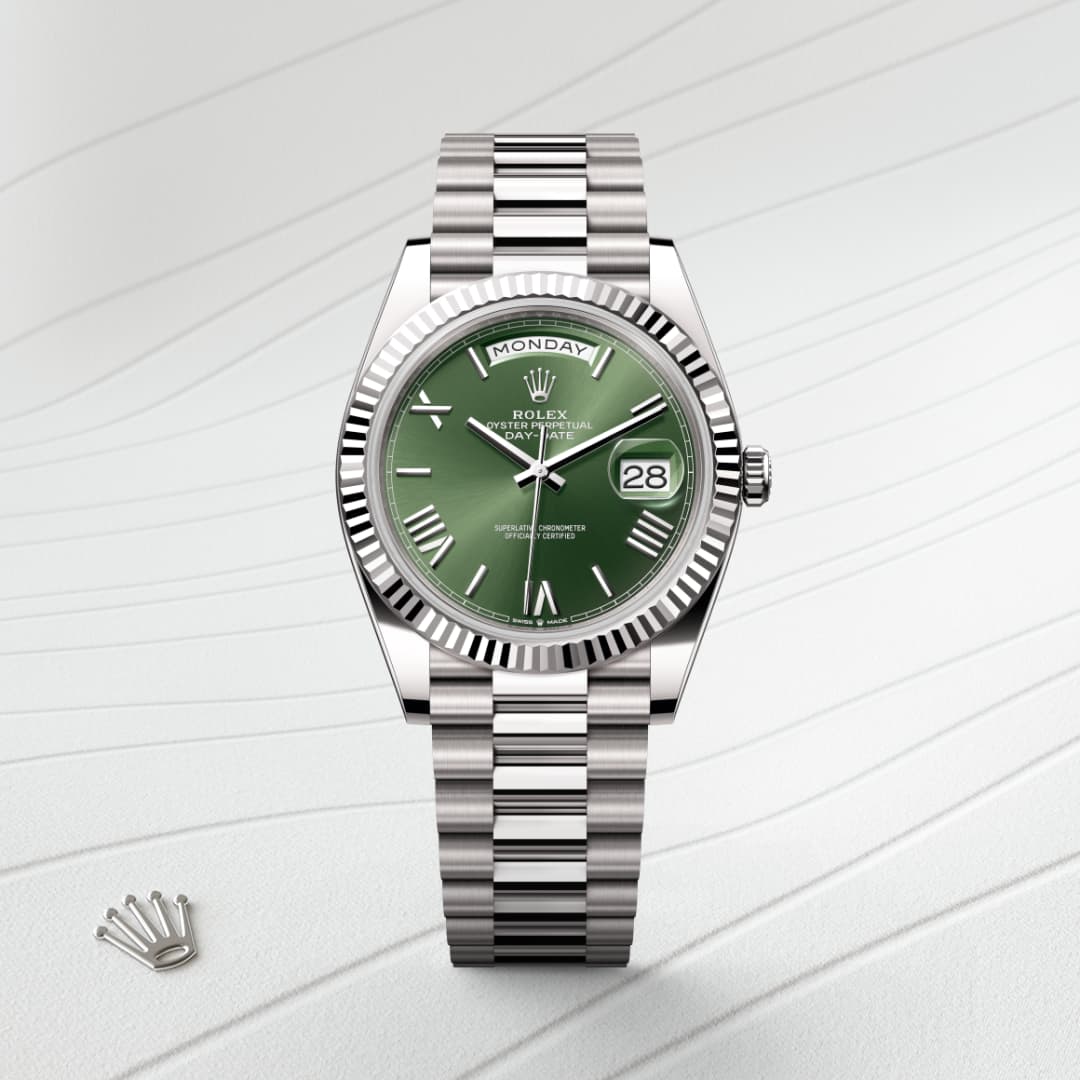 Rolex Day-Date Watch For Men - Olive Green Dial
