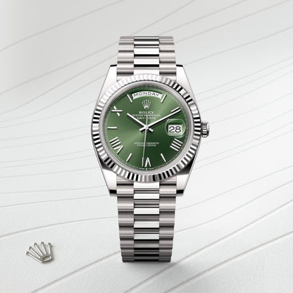 Rolex Day-Date Watch For Men - Olive Green Dial