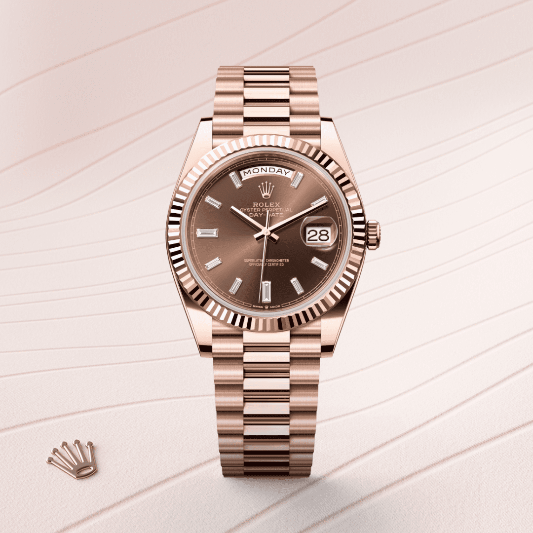 Rolex Day-Date Watch For Men - Brown Dial