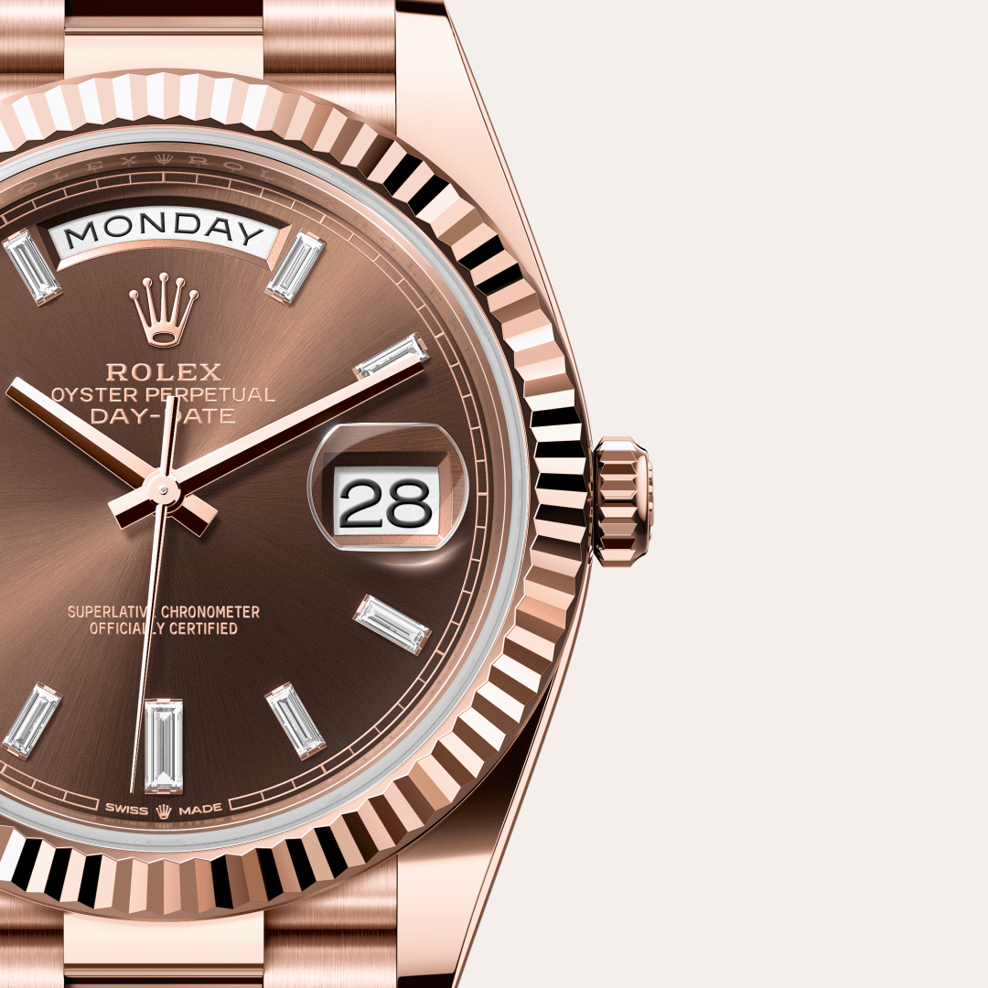 Rolex Day-Date Watch For Men - Brown Dial