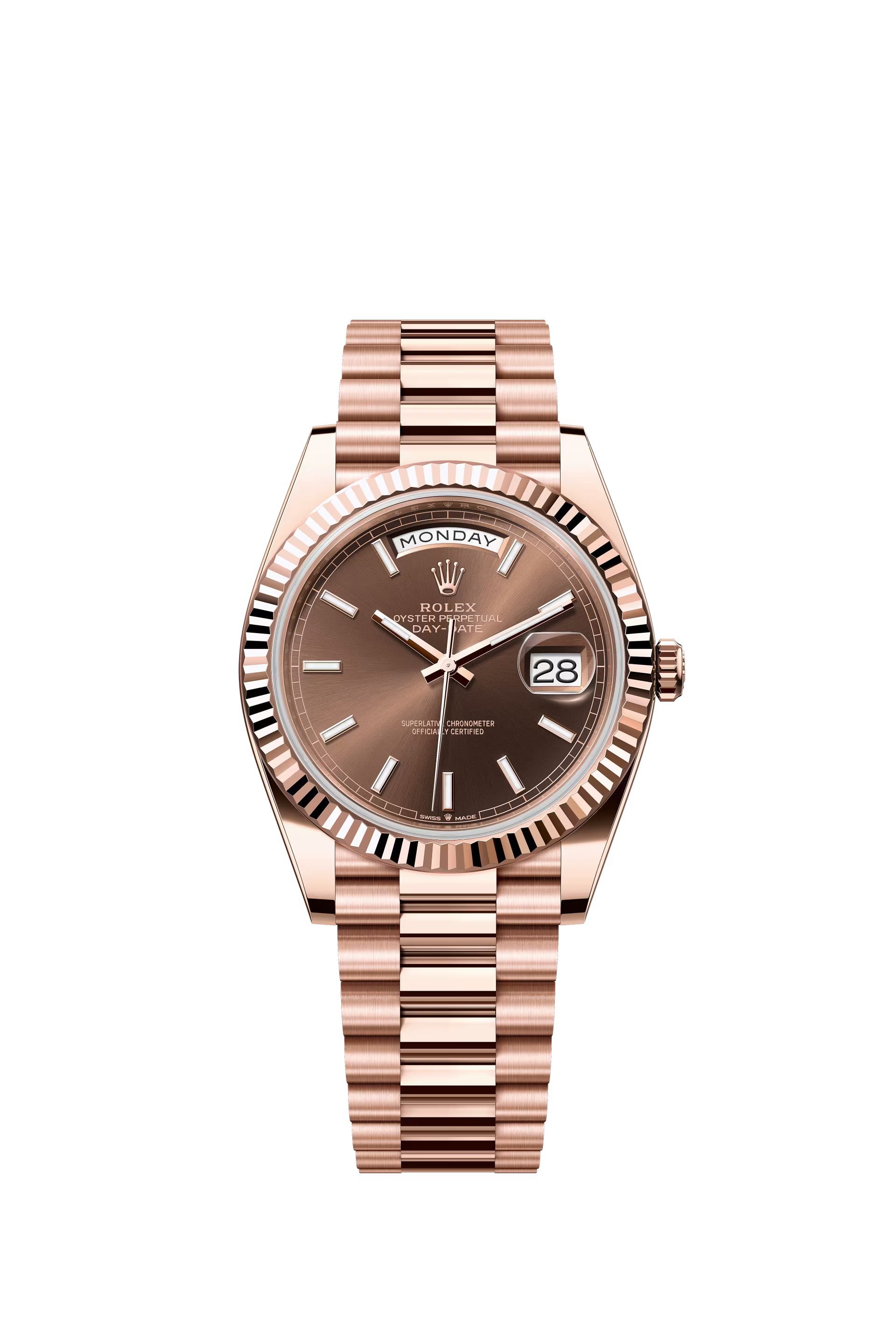 Rolex Day-Date Watch For Men - Brown Dial