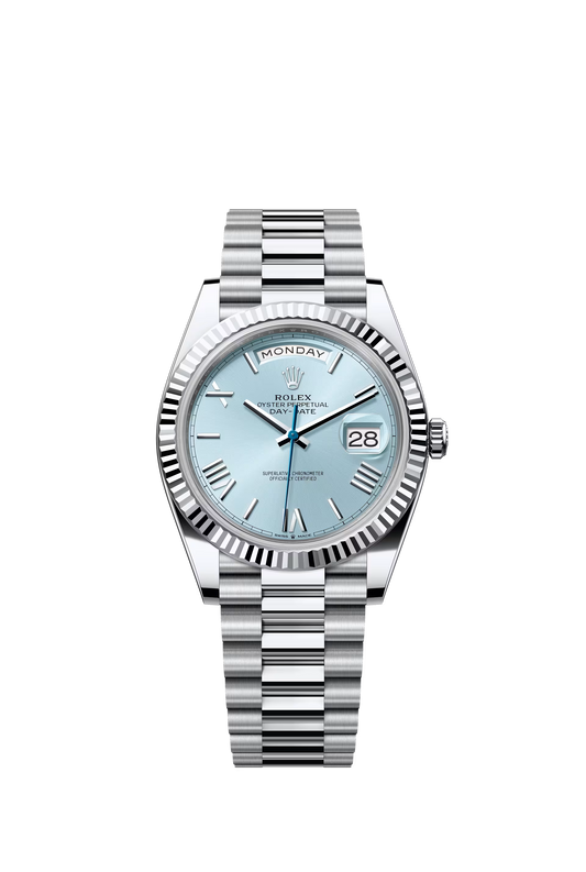 Rolex Day-Date Watch For Men - Ice Blue Dial