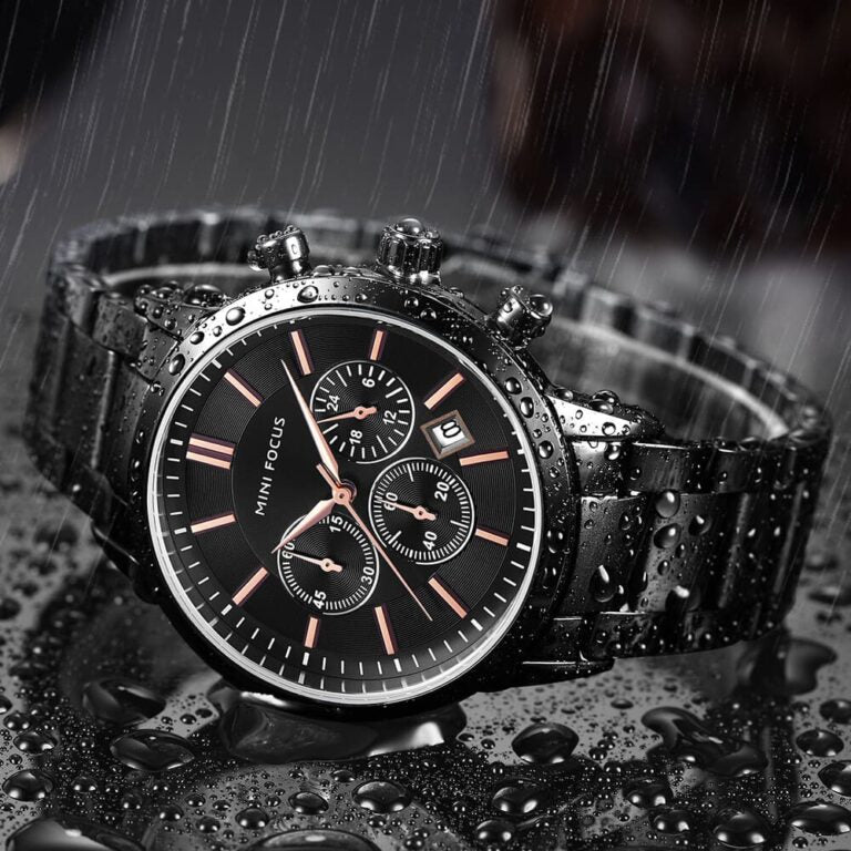 Mini Focus MF0188G-01 Men’s Black Stainless Steel Analog Watch – 38mm Quartz Timepiece with Date Display