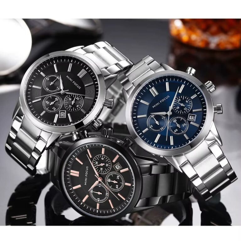 Mini Focus MF0188G-01 Men’s Black Stainless Steel Analog Watch – 38mm Quartz Timepiece with Date Display