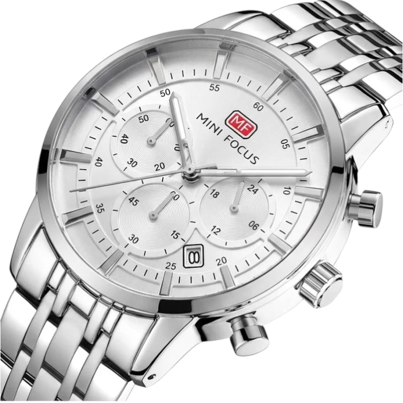 Men's Chronograph Silver Stainless Steel White Dial MF0282G.05