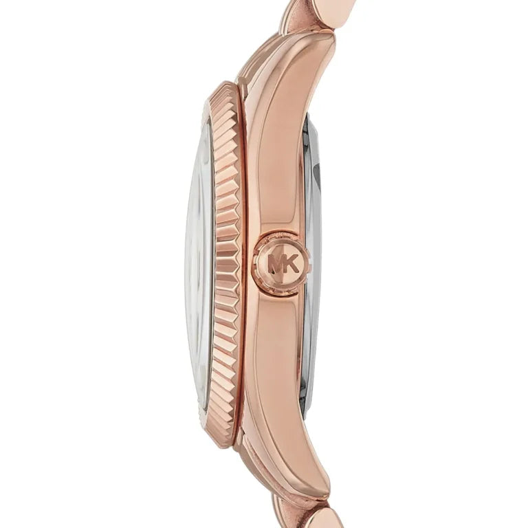 Michael Kors MK3230 Lexington Women's Watch – Rose Gold Stainless Steel Analog Watch for Women, White Dial, Quartz Movement, 50M Water Resistant