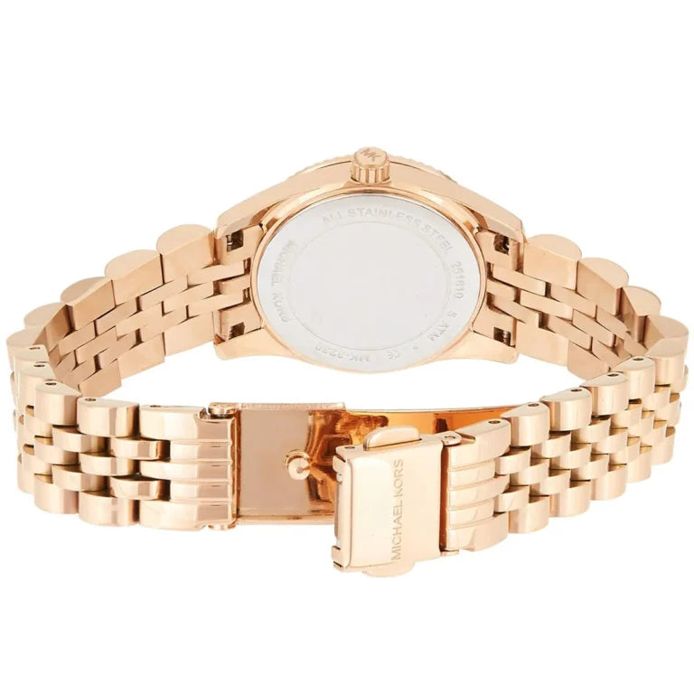 Michael Kors MK3230 Lexington Women's Watch – Rose Gold Stainless Steel Analog Watch for Women, White Dial, Quartz Movement, 50M Water Resistant