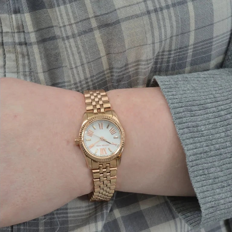 Michael Kors MK3230 Lexington Women's Watch – Rose Gold Stainless Steel Analog Watch for Women, White Dial, Quartz Movement, 50M Water Resistant