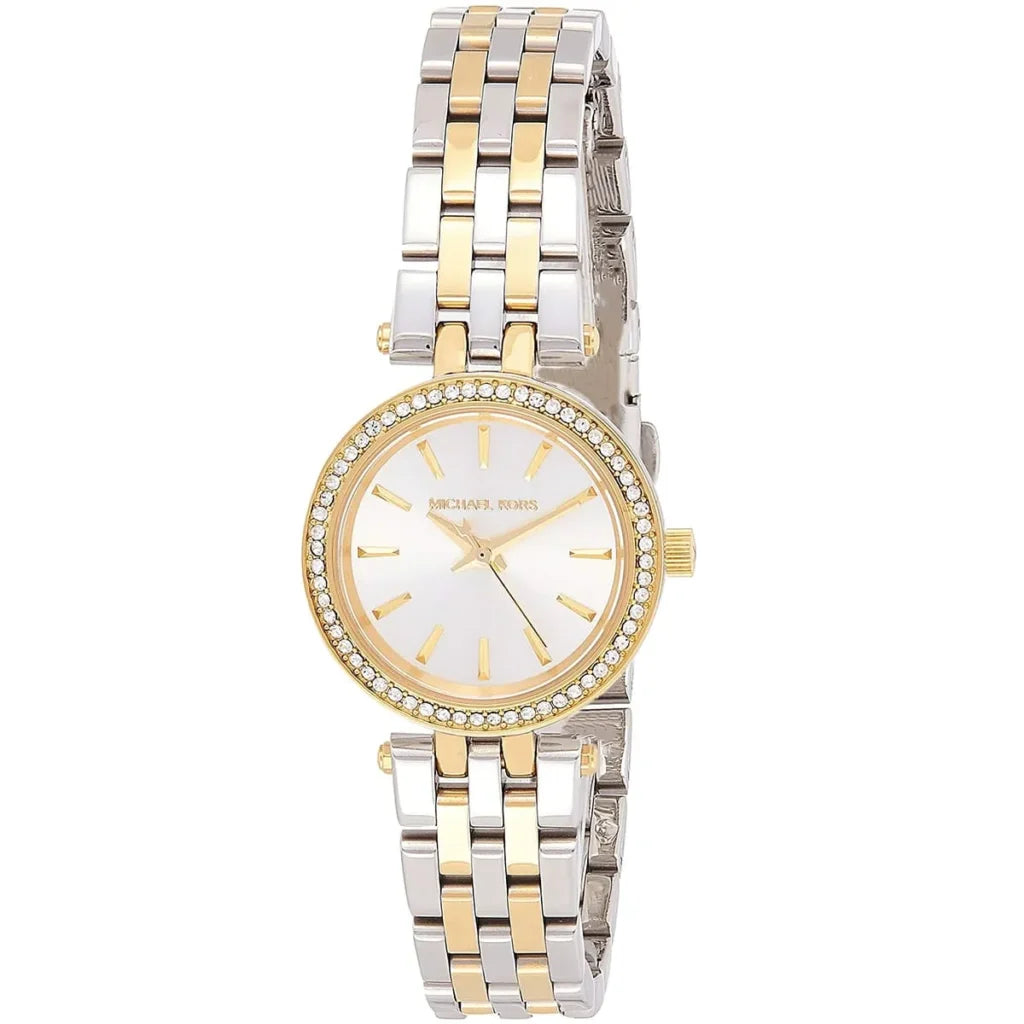 Michael Kors MK3323 Darci Petite Two-Tone Watch for Women – Silver Dial, 28mm