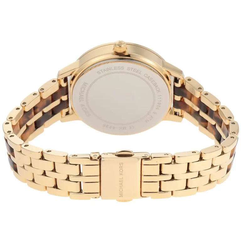 Michael Kors MK4395 Women's Watch – Elegant Gold Dial Stainless Steel Watch (Melissa Collection)
