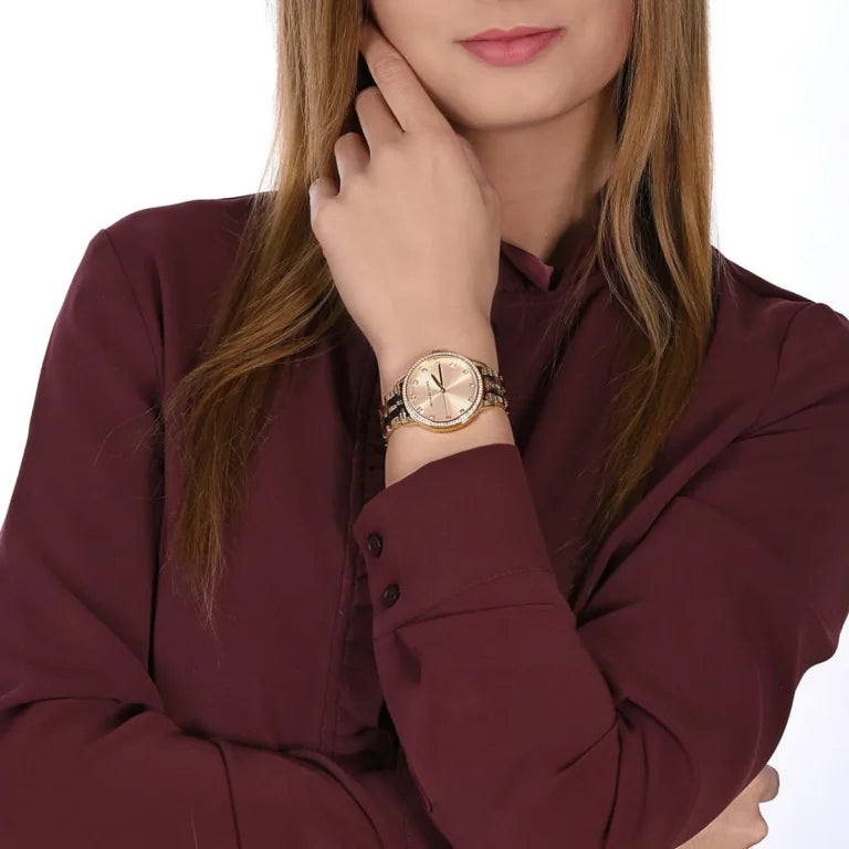 Michael Kors MK4395 Women's Watch – Elegant Gold Dial Stainless Steel Watch (Melissa Collection)