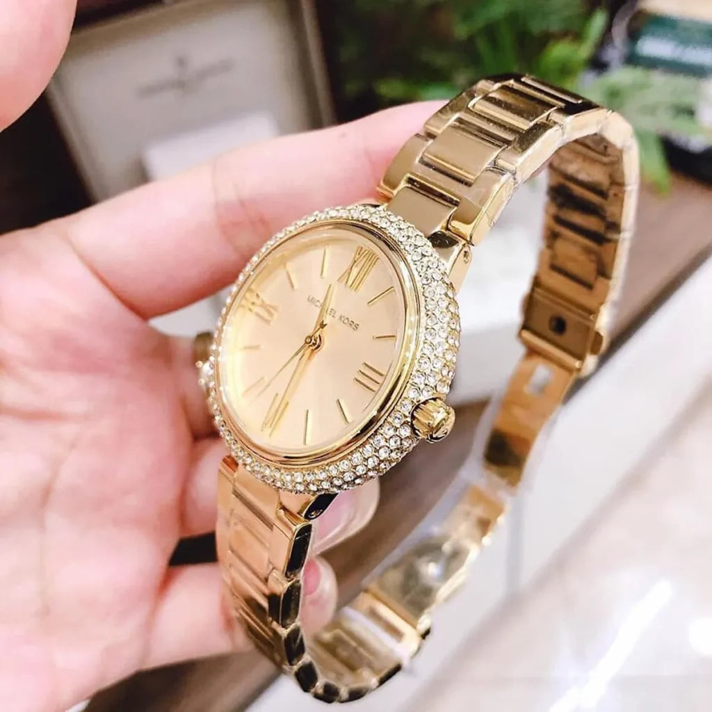 Michael Kors Taryn MK4459 Women’s Watch – Gold Dial, Gold Stainless Steel Bracelet, 33mm, Quartz Movement, 50M Water Resistant