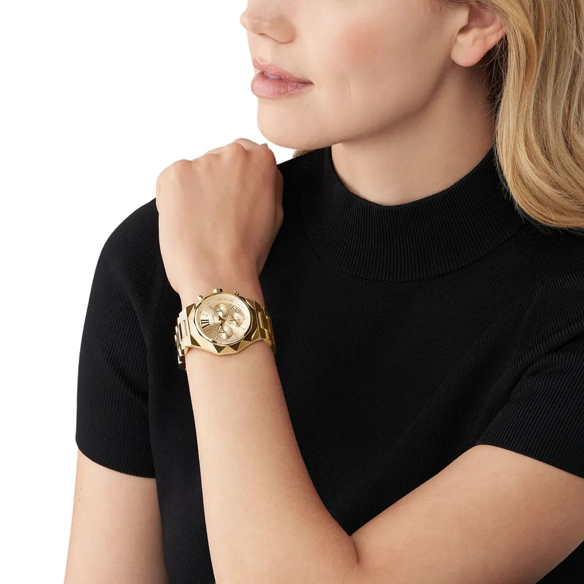 Michael Kors Raquel Women’s Watch MK4690 – Elegant Gold Analog with Stopwatch